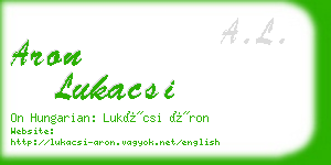 aron lukacsi business card